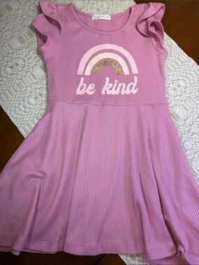 Girls’ Pink "Be Kind" Dress